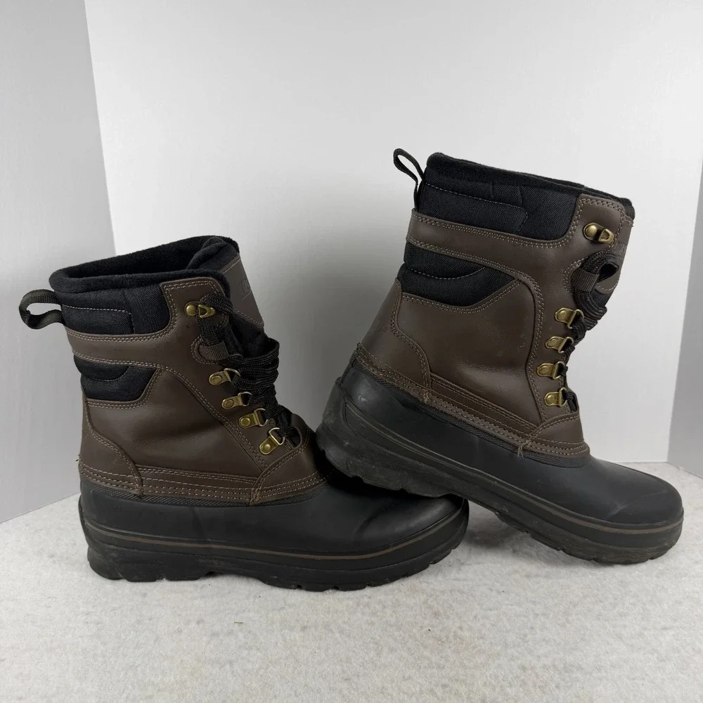 Khombu Kenny Men's‎ Winter Boots Size 9 Brown Black Waterproof Snow Duck Boots
